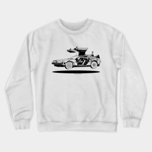 Delorean Black and White Crewneck Sweatshirt